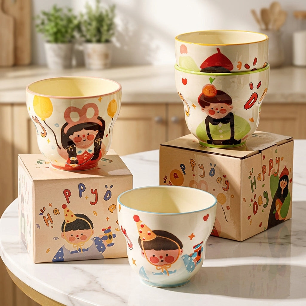Adorable Cartoon Cup with Lid – Cute, Stylish & Easy to Carry!