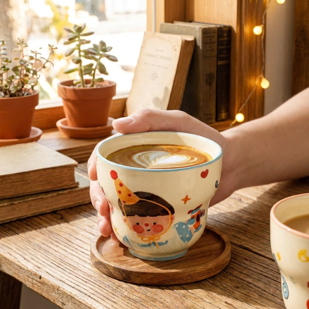 Adorable Cartoon Cup with Lid – Cute, Stylish & Easy to Carry!
